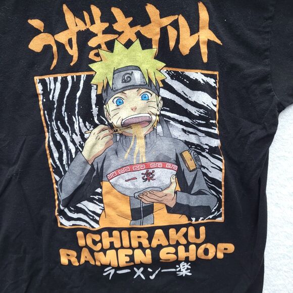 NARUTO SHIPPUDEN T-Shirt Medium Ichiraku Ramen Shop Black Short Sleeve Graphic - Picture 2 of 6